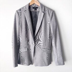 Women's Gray Soft Casual Blazer Size 12 H&M Everyday Button Stretch Two Pockets